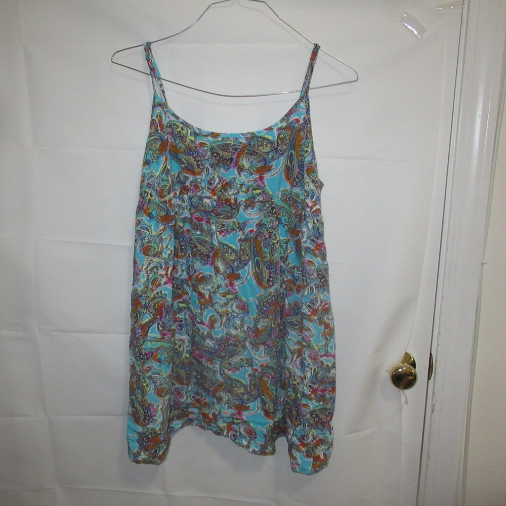 Wild Fable Cami Top Womens Large Blue Paisley Boho Babydoll Rayon festival